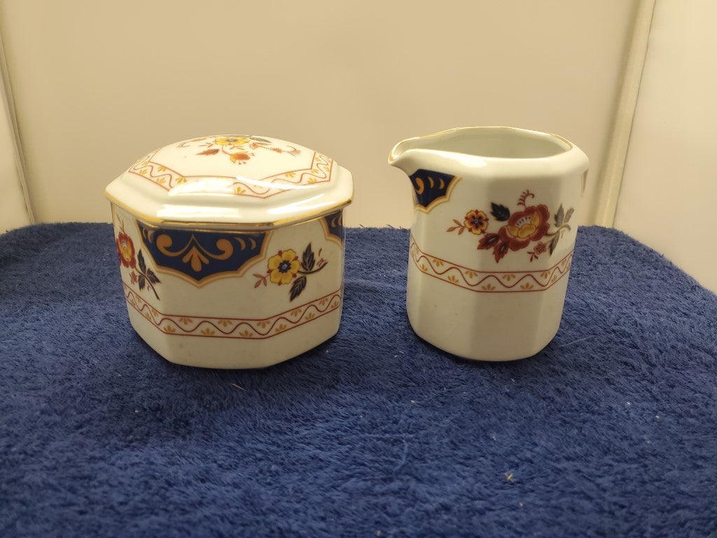 Mikasa Far East Creamer and Sugar Bowl with Lid LK