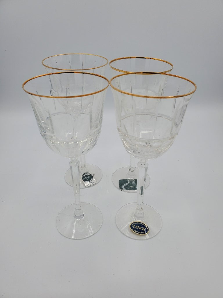 Set of 4 Lenox Crystal Classic Regency WIne Glasses LK