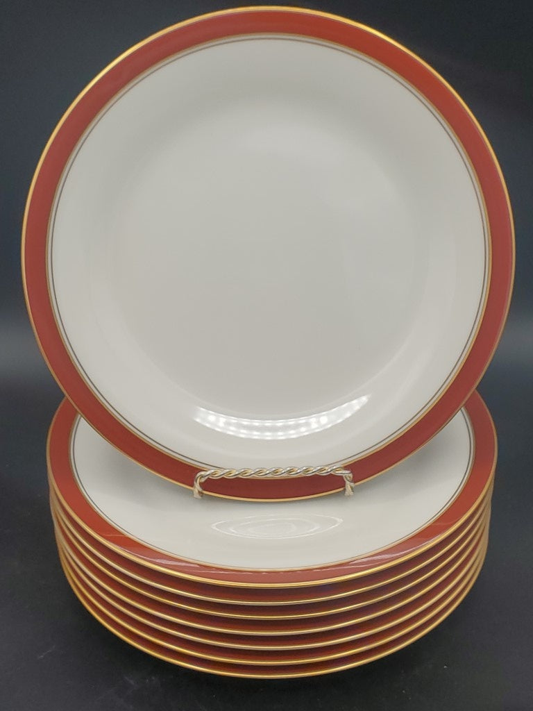 Set of 9 Noritake Ivory & Sienna Salad Plates LK