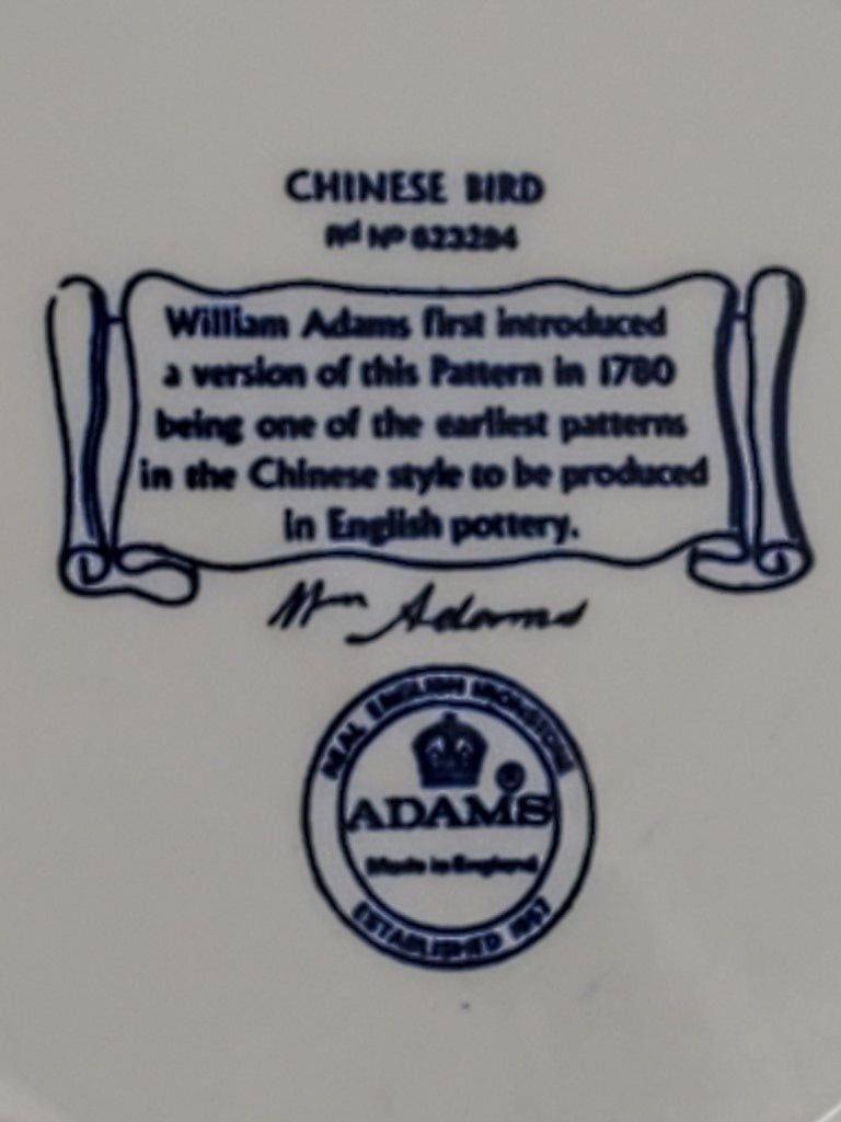 Set of 2 Adams Chinese Bird Luncheon Plates LK
