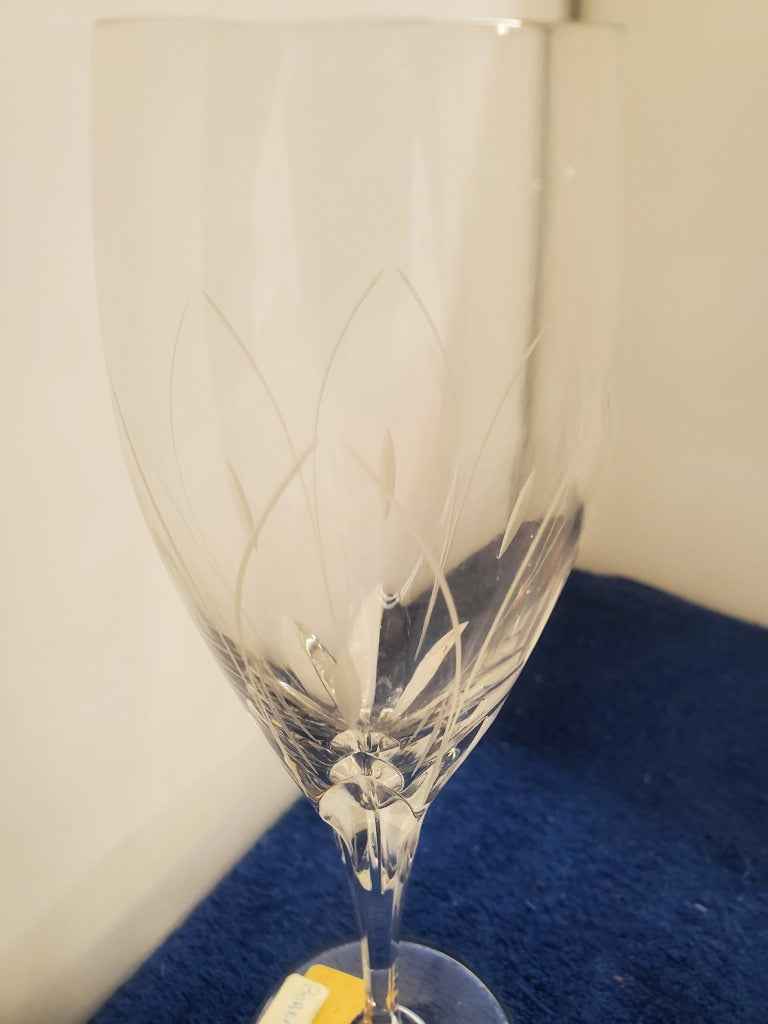 Set of 7 Gorham Crystal Borealis Champagne Flutes LK