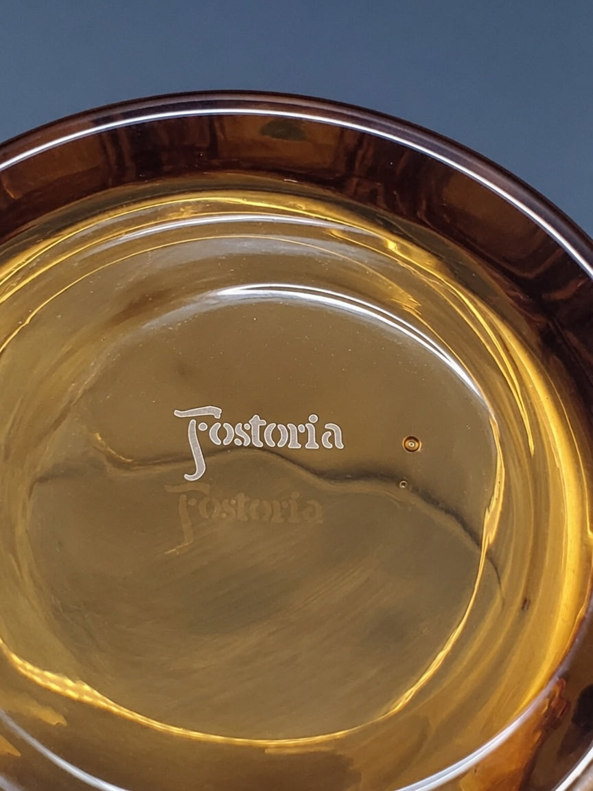 Set of 4 Fostoria Mesa Amber Double Old Fashioneds LK