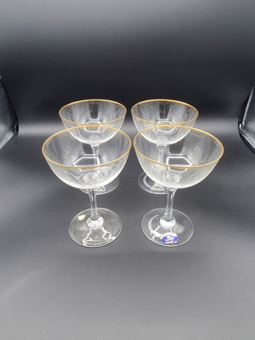 Set of 4 Lenox Crystal Mansfield Champagne/Tall Sherbets LK