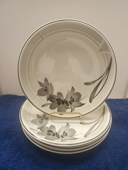 Set of 4 Noritake Black Tango Salad Plates LK