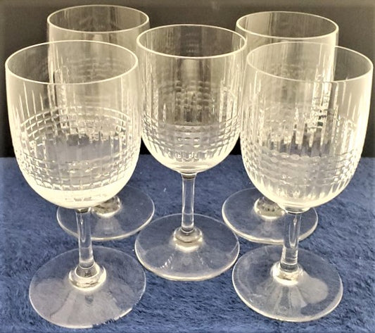 Set of 5 Baccarat Nancy Claret Wines