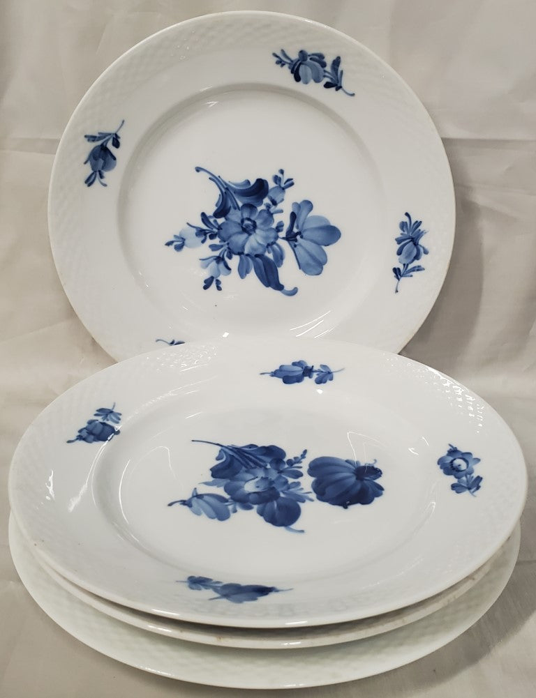 Set of 4 Royal Copenhagen Blue Flowers Braided Salad Plates (8094)