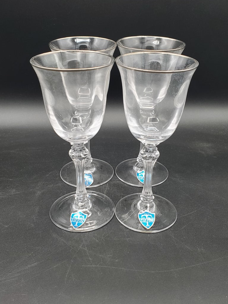Set of 4 Tiffin Encanto Platinum Claret Wine Glasses LK