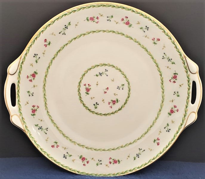 Bernardaud Artois Vert Handled Cake Plate