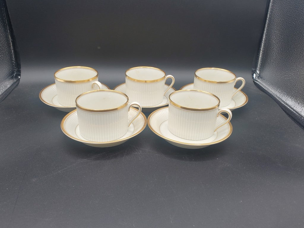 Set of 5 Fitz & Floyd Classique d'Or Cup & Saucer Sets LK