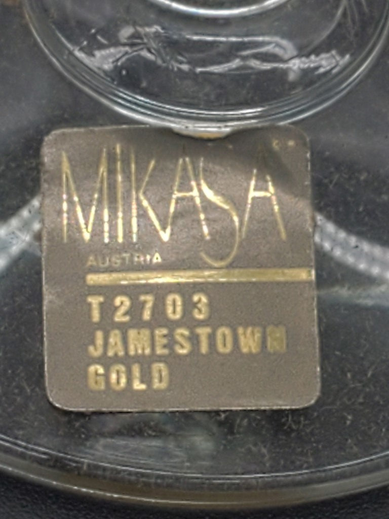 Set of 3 Mikasa Jamestown Gold Champagne Flutes LK