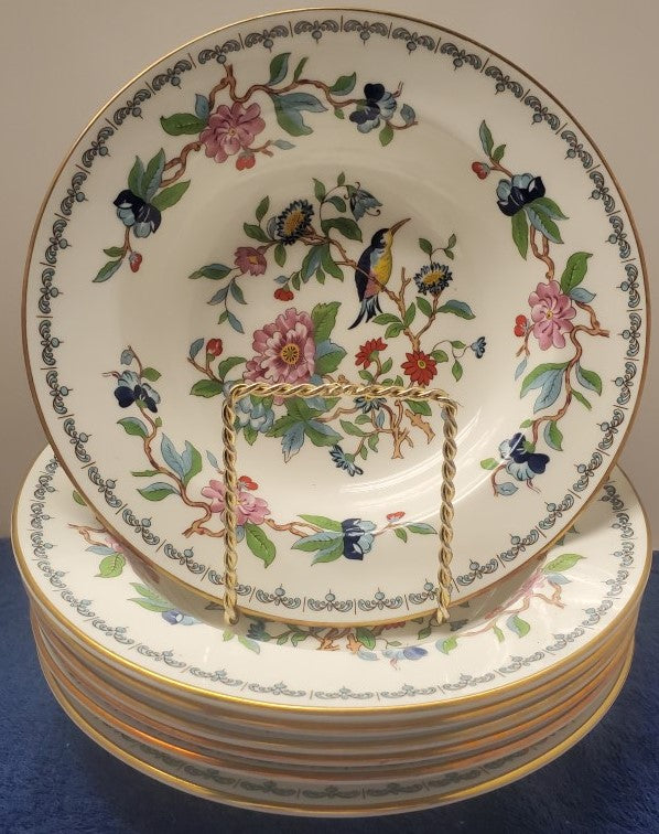 Set of 7 Aynsley Pembroke Rim Soup Bowls LK