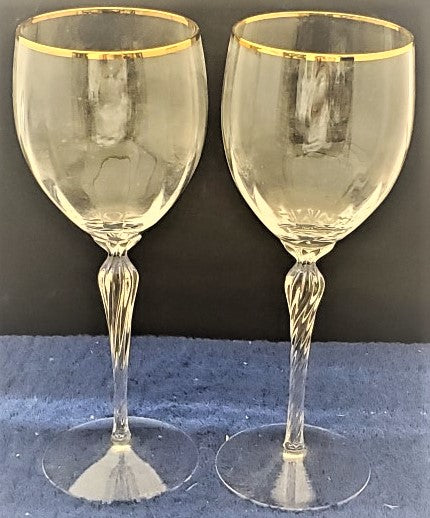 Set of 2 Lenox Citation Gold Water Goblets