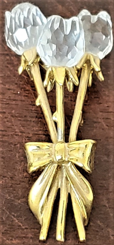 Swarovski Figurines Gold Bouquet of Roses