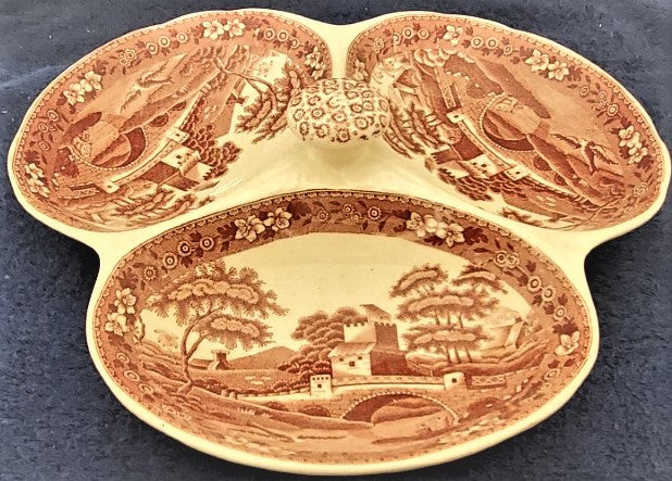 Spode Tower Pink (Older BS) 3 Part Relish Dish