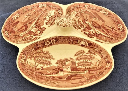 Spode Tower Pink (Older BS) 3 Part Relish Dish