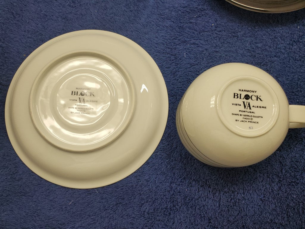 Set of 2 Vista Alegre Block Harmony - Fado Cup & Saucer Sets LK