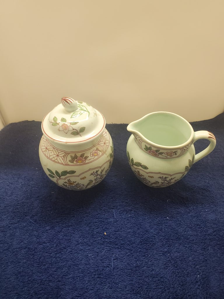 Adams Singapore Bird Creamer & Sugar Bowl with Lid LK