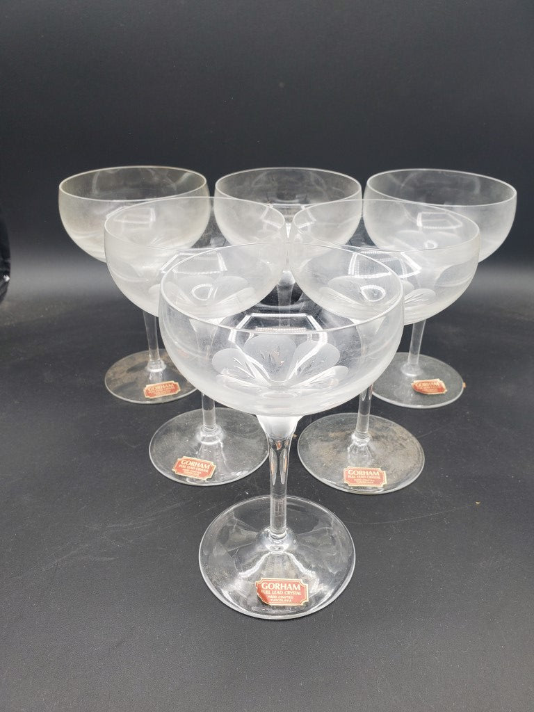 Set of 6 Gorham Acacia Champagne/Tall Sherbets LK