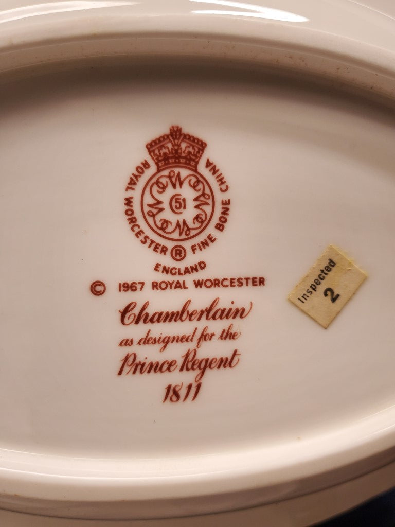 Royal Worcester Chamberlain Orange 10" Oval Vegetable Bowl LK
