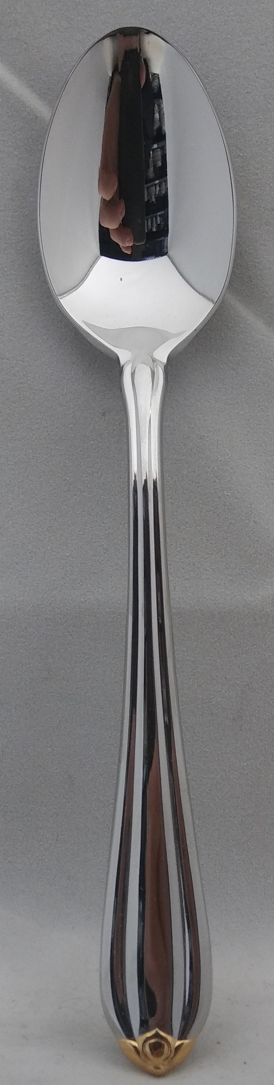 Set of 8 Oneida Golden Aquarius Oval Soup Spoons