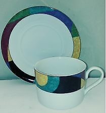 Set of 4 Mikasa Currents Flat Cup & Saucer Sets –