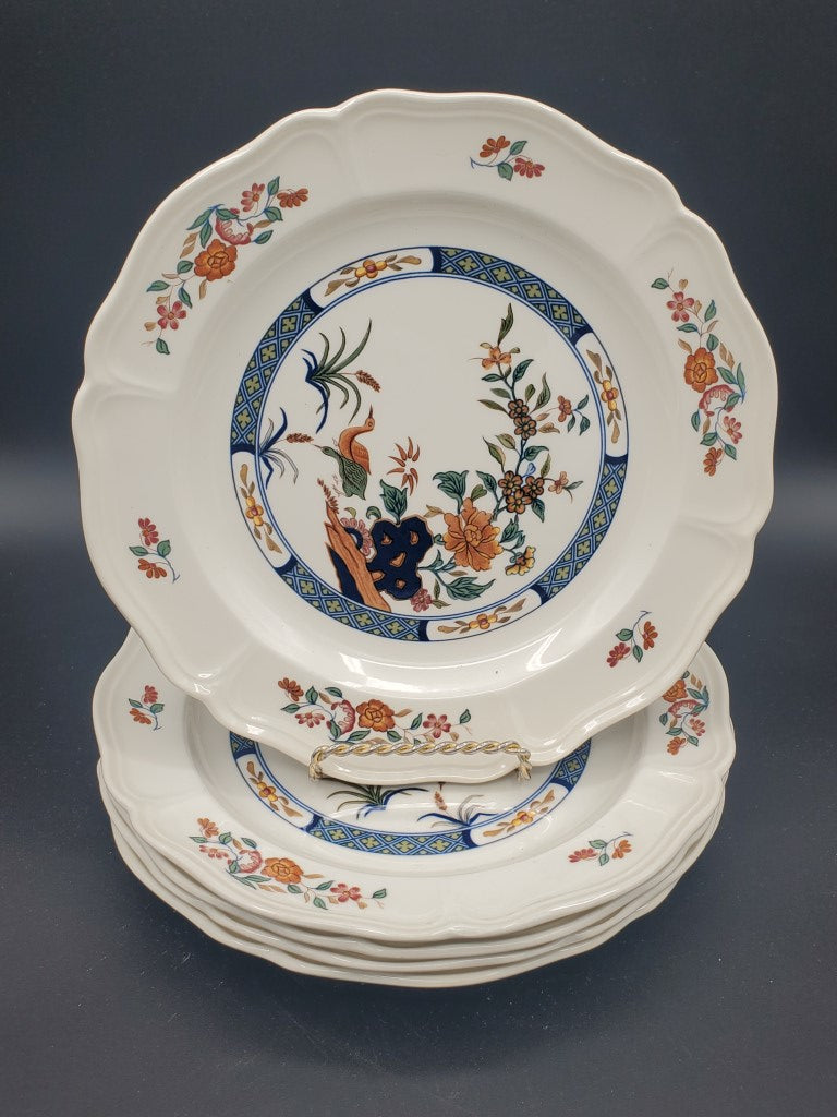Set of 5 Wedgwood Chinese Teal Dinner Plates LK