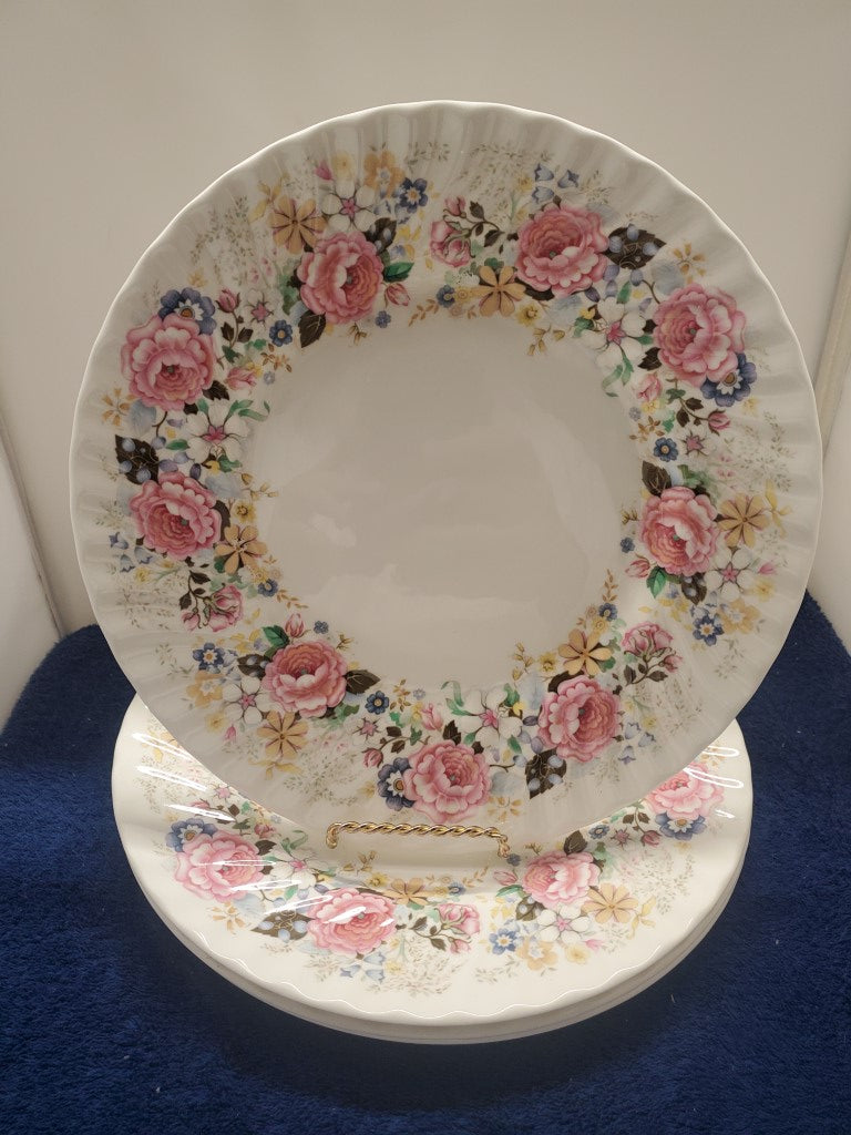 Set of 4 Minton Rose Garland Dinner Plates LK