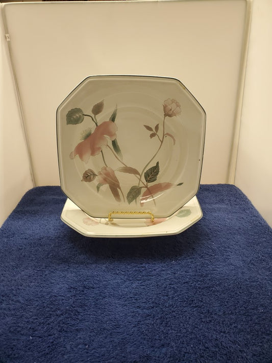 Set of 2 Mikasa Silk Flowers Square Rim Soup Bowls LK