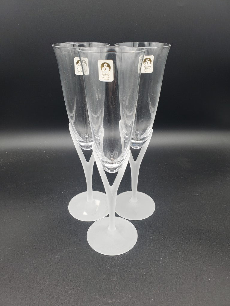 Set of 3 Sasaki Capistrano Champagne Flutes LK