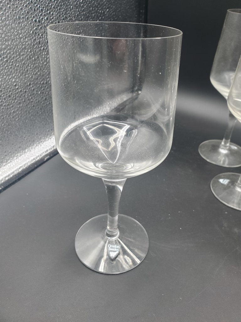 Set of 4 Orrefors Rhapsody Clear Tall Water Goblets LK