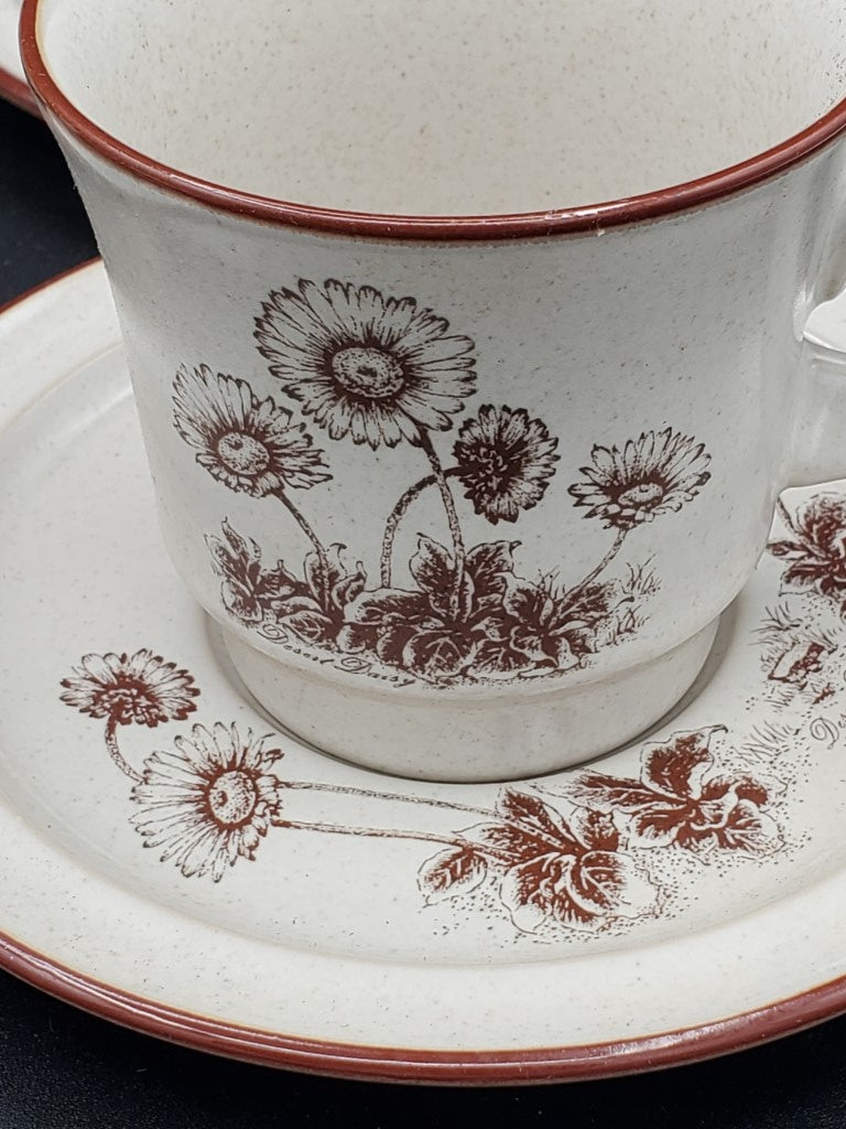 Set of 4 Noritake Desert Flowers Cup & Saucer Sets LK