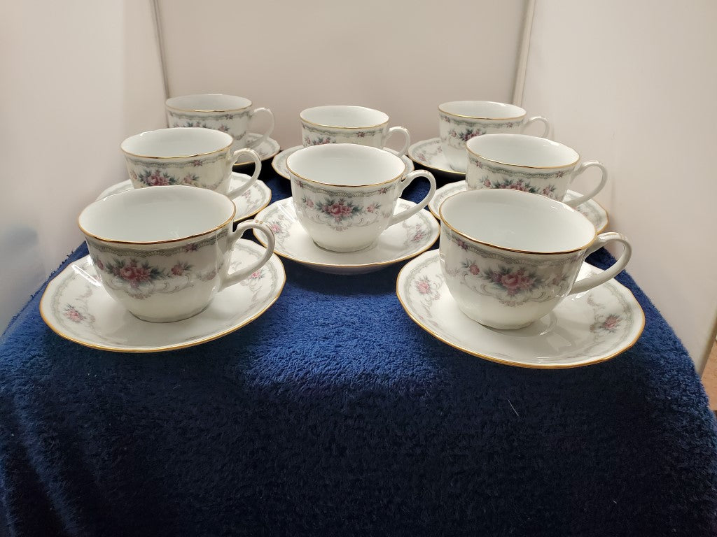 Set of 8 Noritake Elmsford Cup & Saucer Sets LK