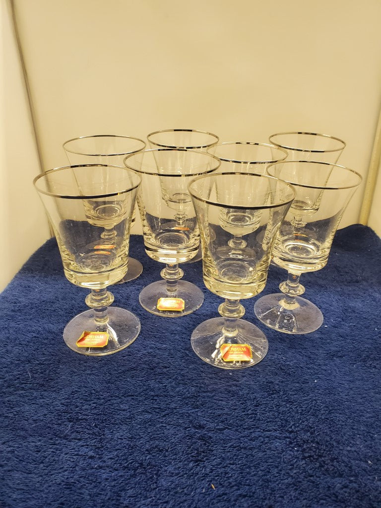 Set of 8 Gorham Crystal First Lady Wine Glasses LK