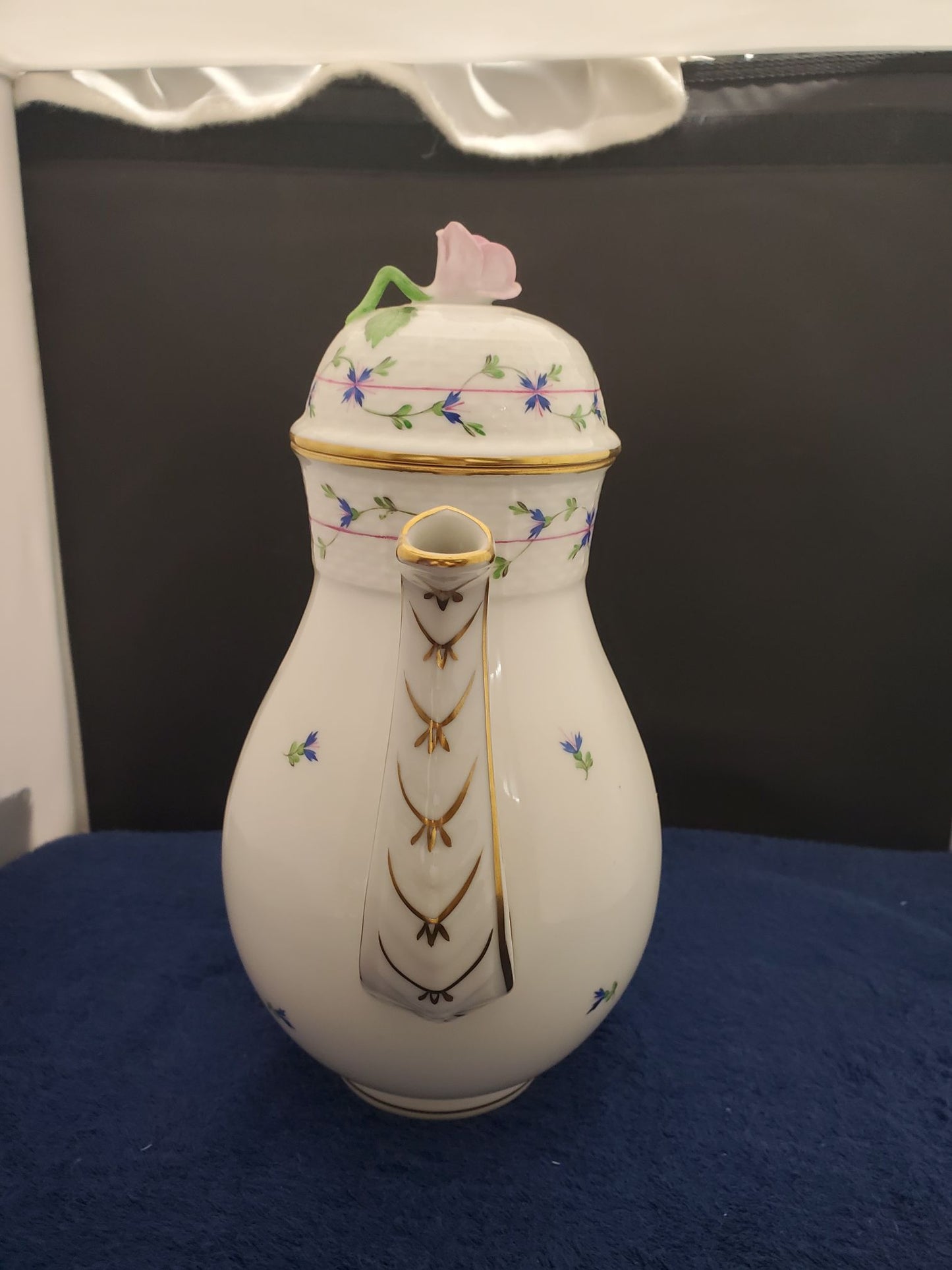 Herend Blue Garland (PBG) Large Coffee Pot (611)