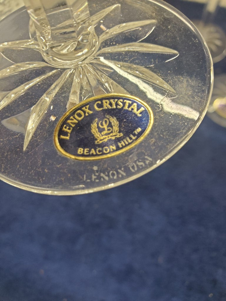 Set of 6 Lenox Crystal Beacon Hill Water Goblets LK