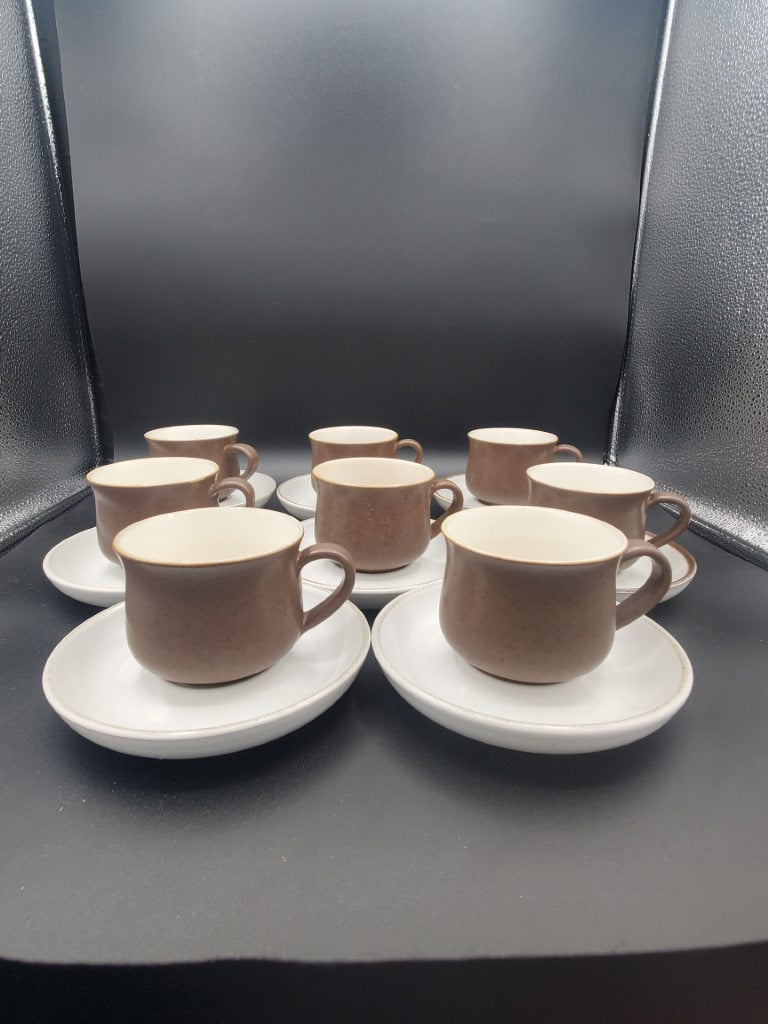 Set of 8 Denby Potpourii Honey (Floral) Cup & Saucer Sets LK