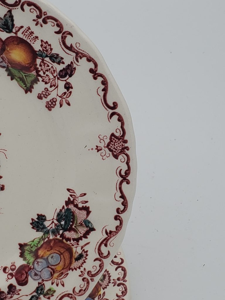 Set of 4 Mason's Fruit Basket Red Multicolor Bread & Butter Plates LK