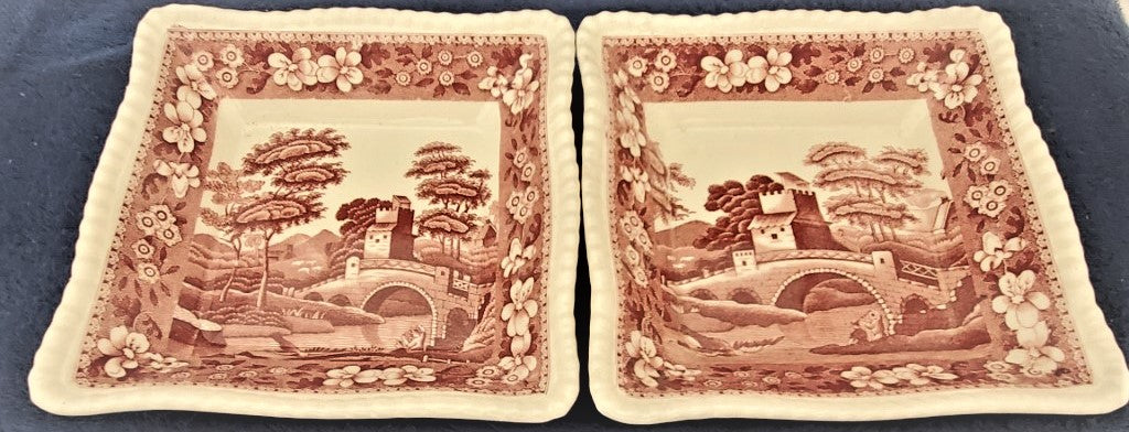 Set of 2 Spode Tower Pink (Older BS) Square Trays