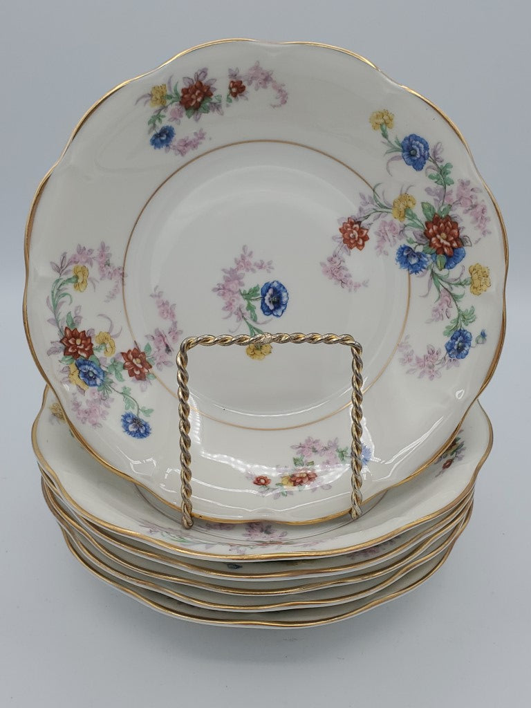 Set of 6 Haviland Orleans (Floral) Rim Soup Bowls LK