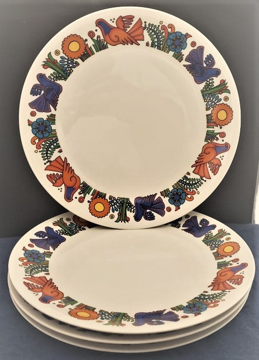 Set of 4 Villeroy & Boch Acapulco Bread and Butter Plates Brdr Design Usage Mrks