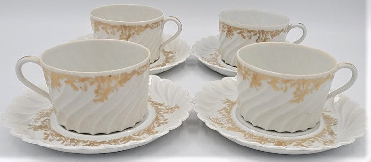 Set of 4 Haviland Ladore Cup & Saucer Sets LK