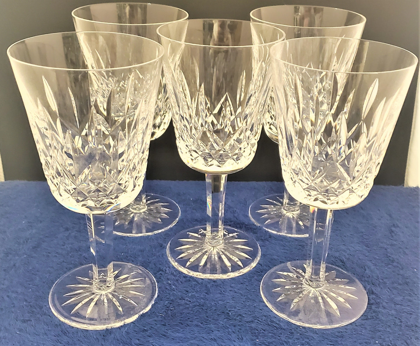 Set of 5 Waterford Lismore Water Goblets
