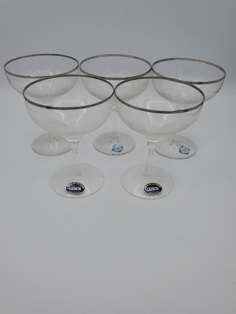 Set of 5 Lenox Weatherly Champagne/Tall Sherbets LK