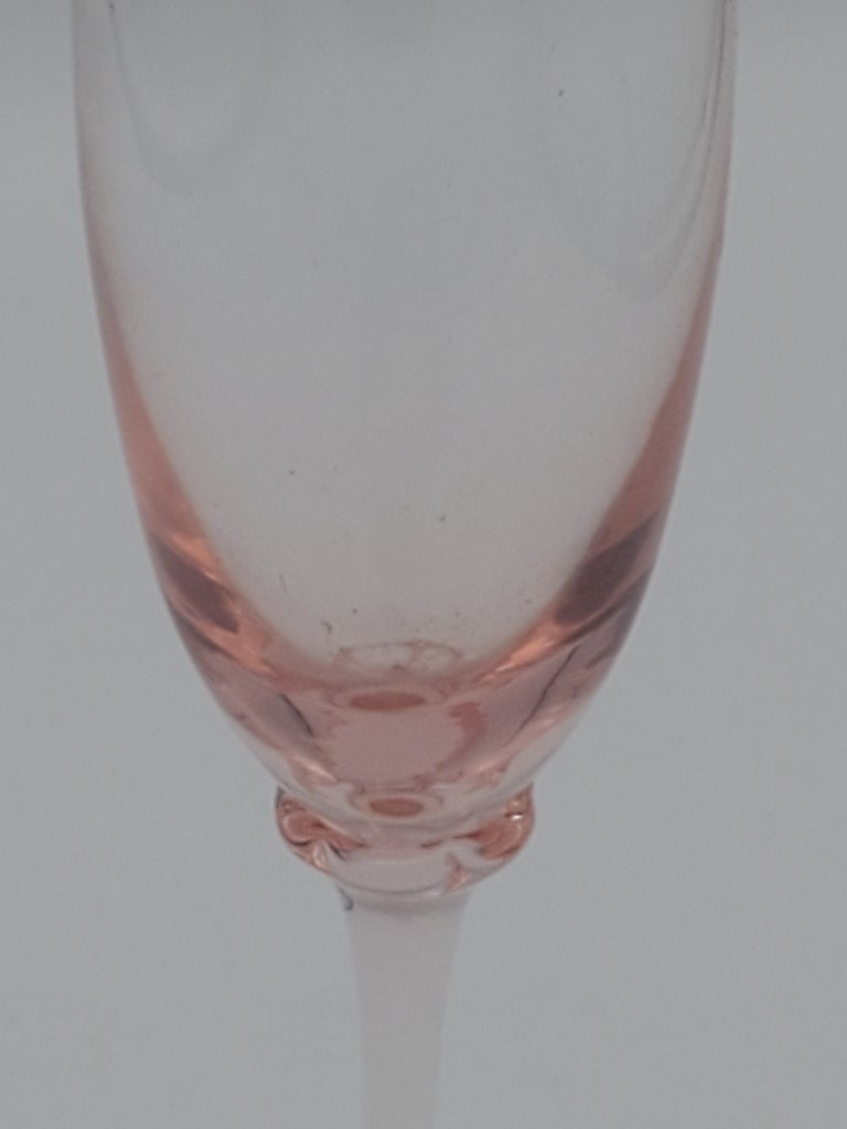 Gorham Crystal Vie En Rose Pink Champagne Flute LK