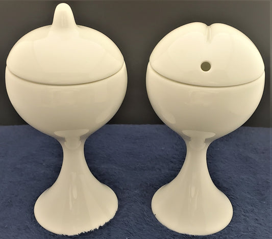 Raynaud Marly Menton? Pair Covered China Goblets