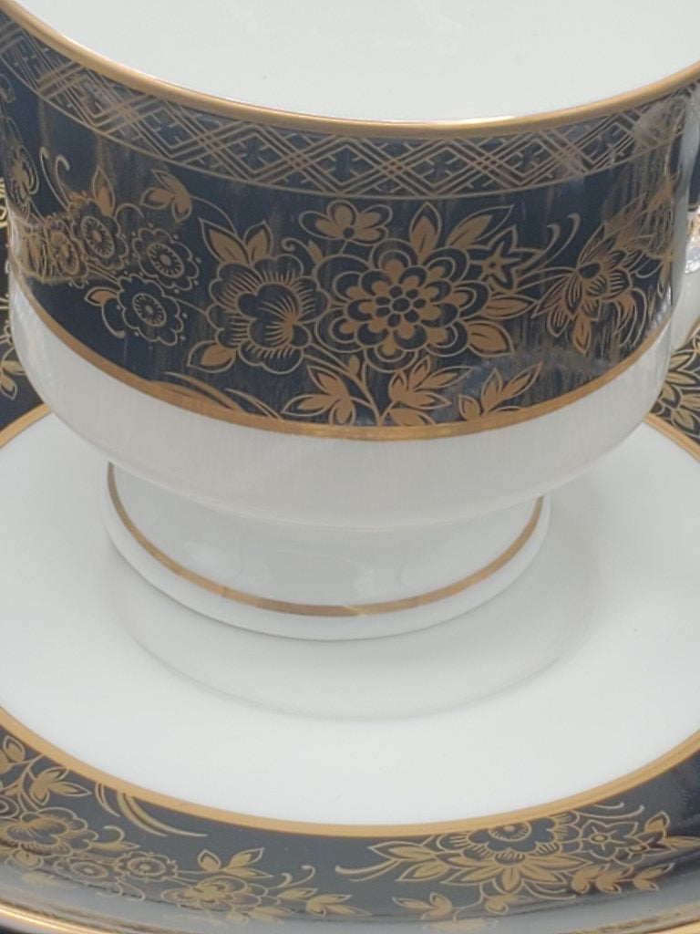 Set of 4 Mikasa Crown Jewels Onyx Cup & Saucer Sets LK