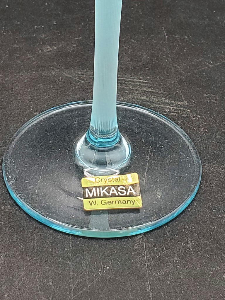 Set of 4 Mikasa Seamist Turquoise Water Goblets LK