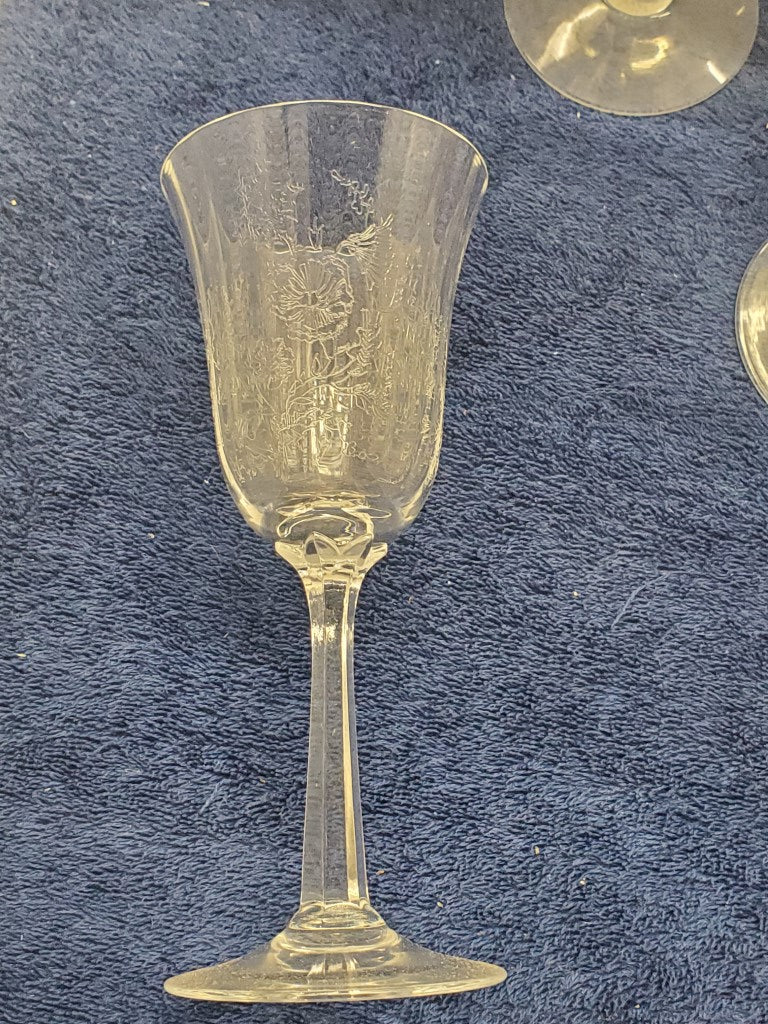 Set of 4 Lenox Temple Blossom Wine Goblets LK
