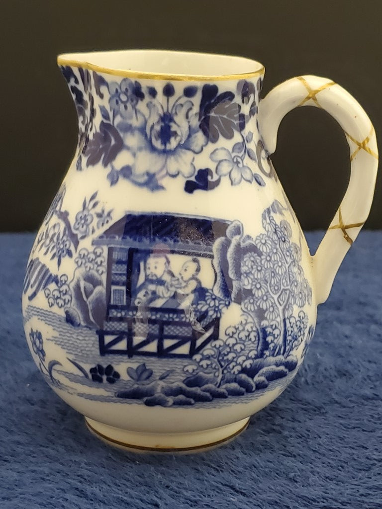 Royal Worcester Blue Broseley Creamer & Open Sugar Bowl
