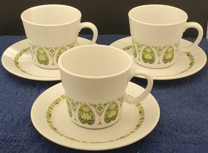 Set of 3 Noritake Palos Verde Cup & Saucer Sets LK